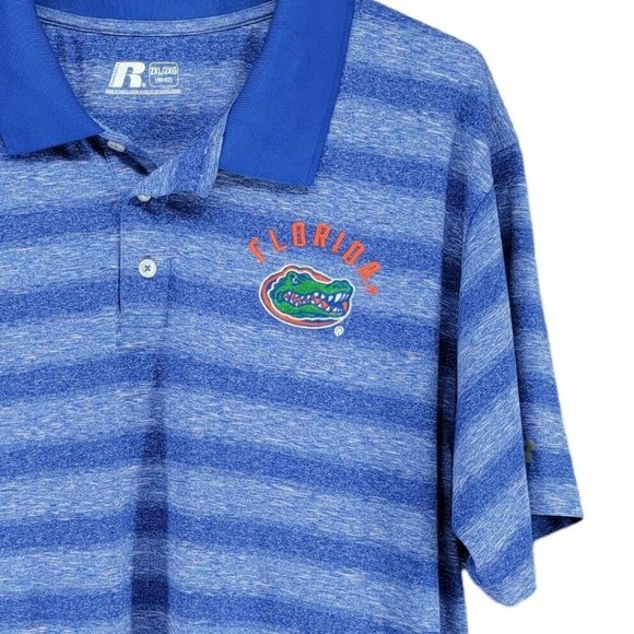 Russell Athletic Other - Florida Gators Polo Shirt Adult 2XL XXL Blue Orange Football Mens Embroidered